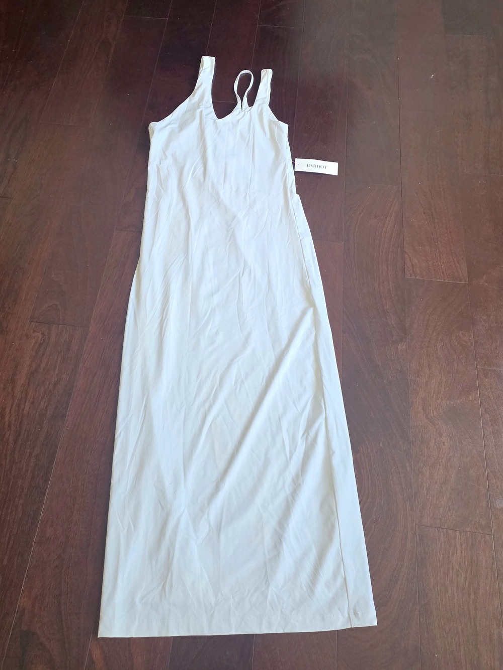 Bardot White Maxi Slip Dress with Slim Straps